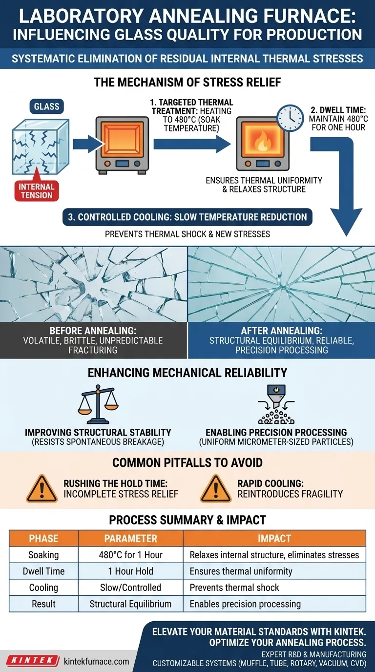 ¿Cómo influye un horno de recocido de laboratorio en la calidad del vidrio? Domine la liberación de tensiones y la precisión Guía Visual