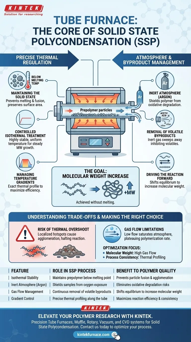 Why is a tube furnace used for Solid State Polycondensation? Master Molecular Weight Control in SSP Visual Guide