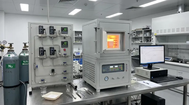 Como é configurado um sistema de controle de fluxo de gás de precisão para a decomposição do carbonato de cálcio? Master Industrial Kinetics