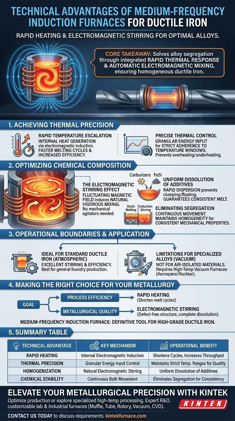¿Qué ventajas técnicas ofrecen los hornos de inducción de frecuencia media? Mejore su producción de hierro dúctil Guía Visual