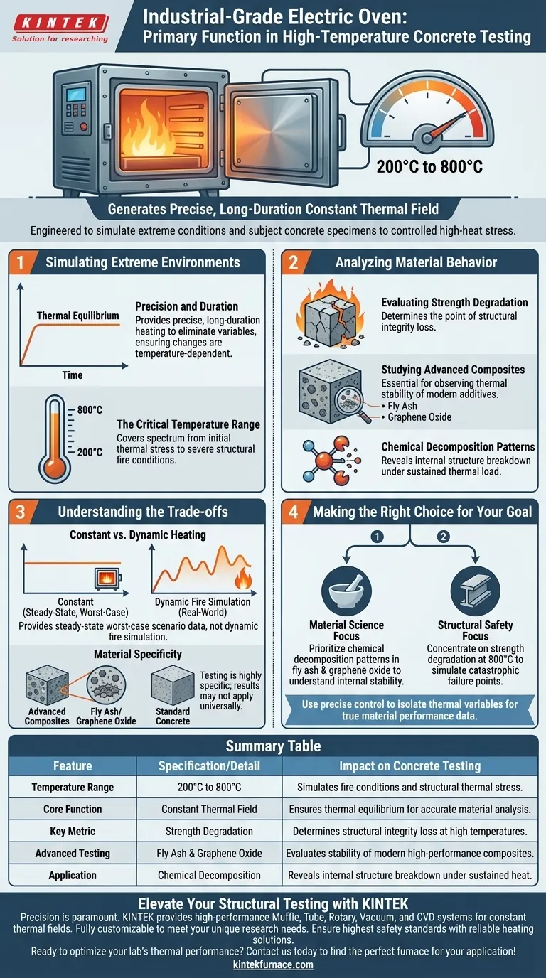 工业级电炉在混凝土测试中的主要功能是什么？优化高温材料测试 图解指南