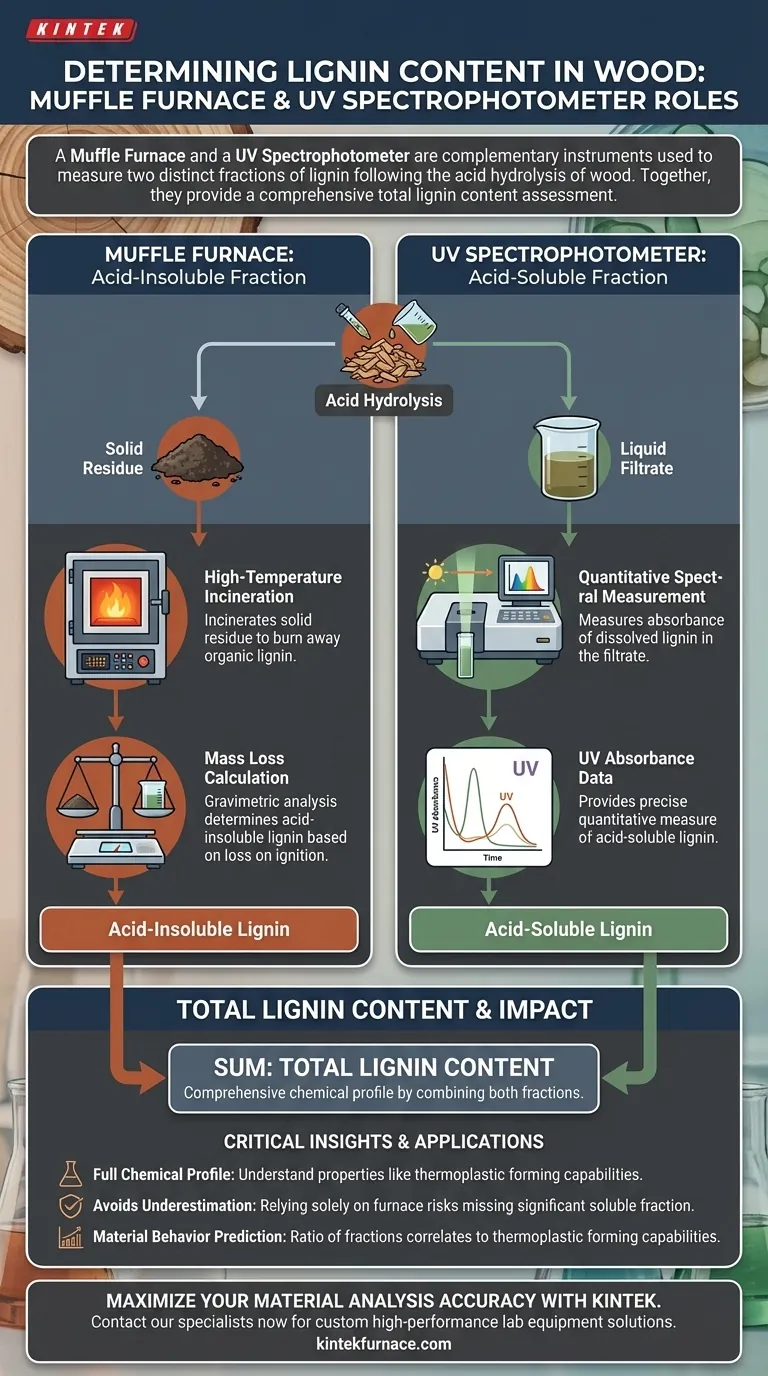在测定木材的木质素含量时，马弗炉和紫外分光光度计的作用是什么？ 图解指南