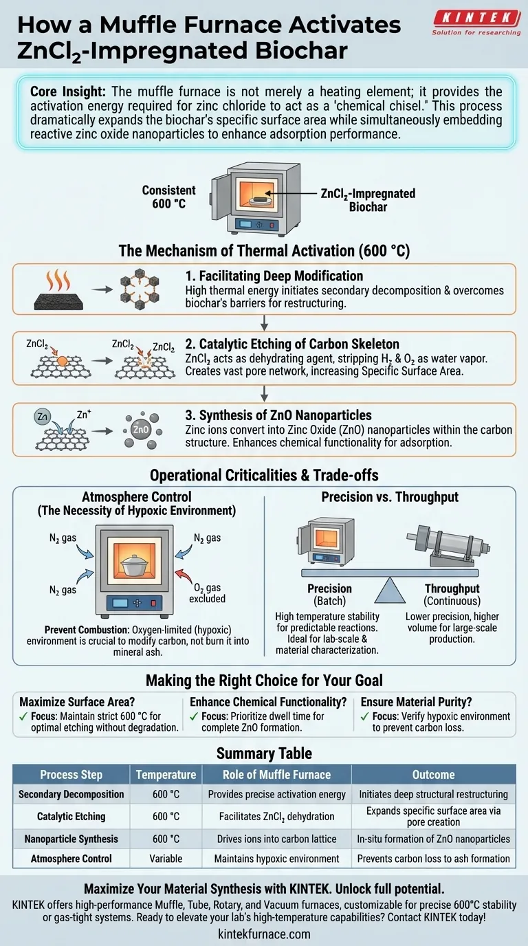 在氯化锌浸渍生物炭的二次热分解过程中，马弗炉是如何被利用的？ 图解指南