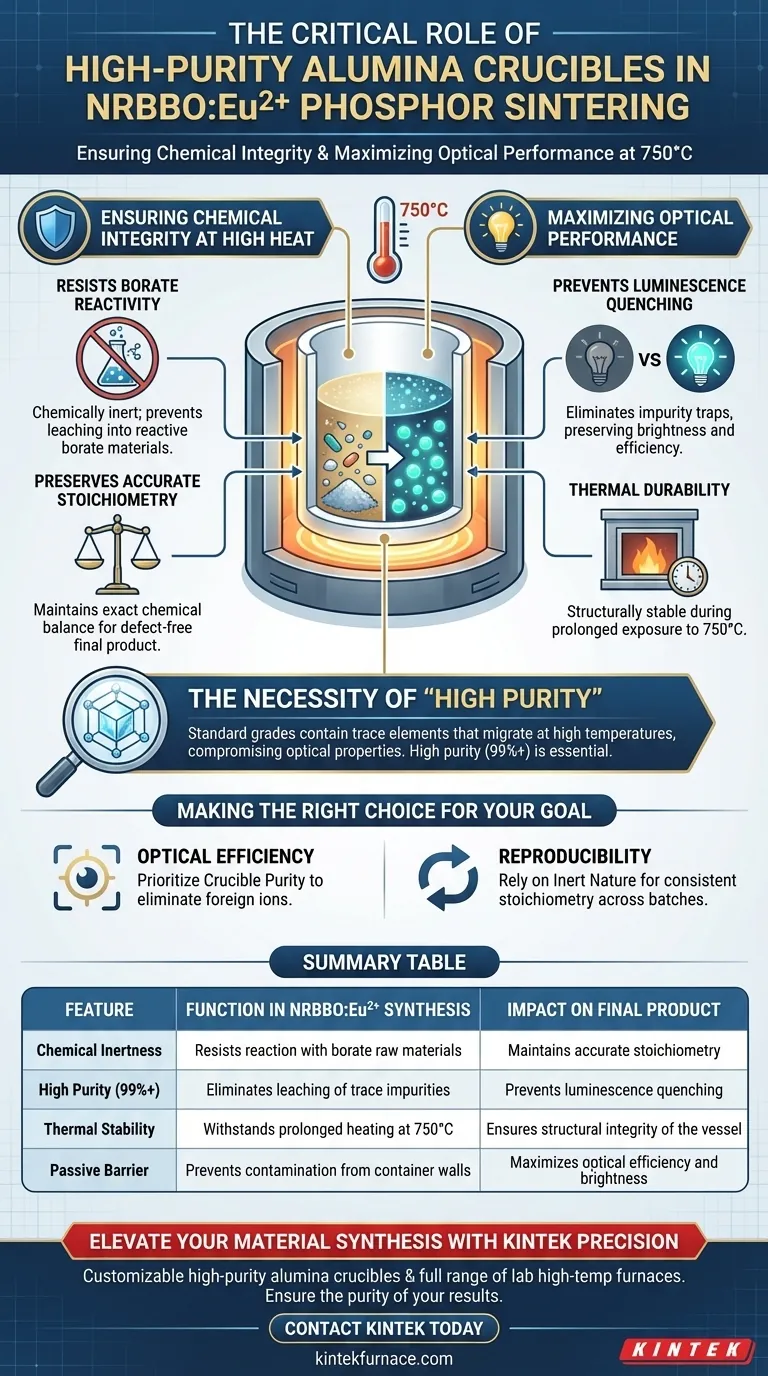 Qual é a função dos cadinhos de alumina de alta pureza na sinterização de NRBBO:Eu2+? Garanta a Síntese Pura de Fósforo Guia Visual