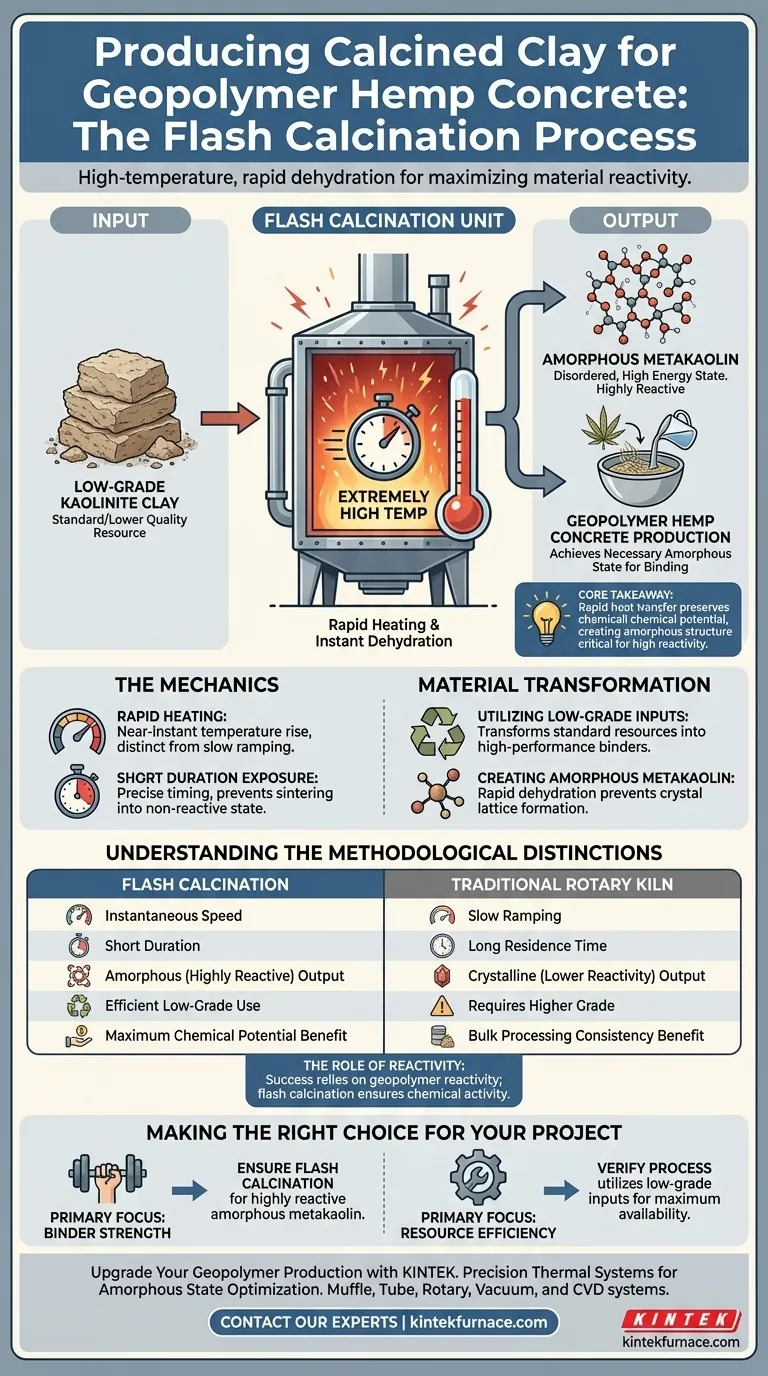 用于地聚物大麻混凝土的煅烧粘土的生产工艺是什么？高活性闪速煅烧 图解指南