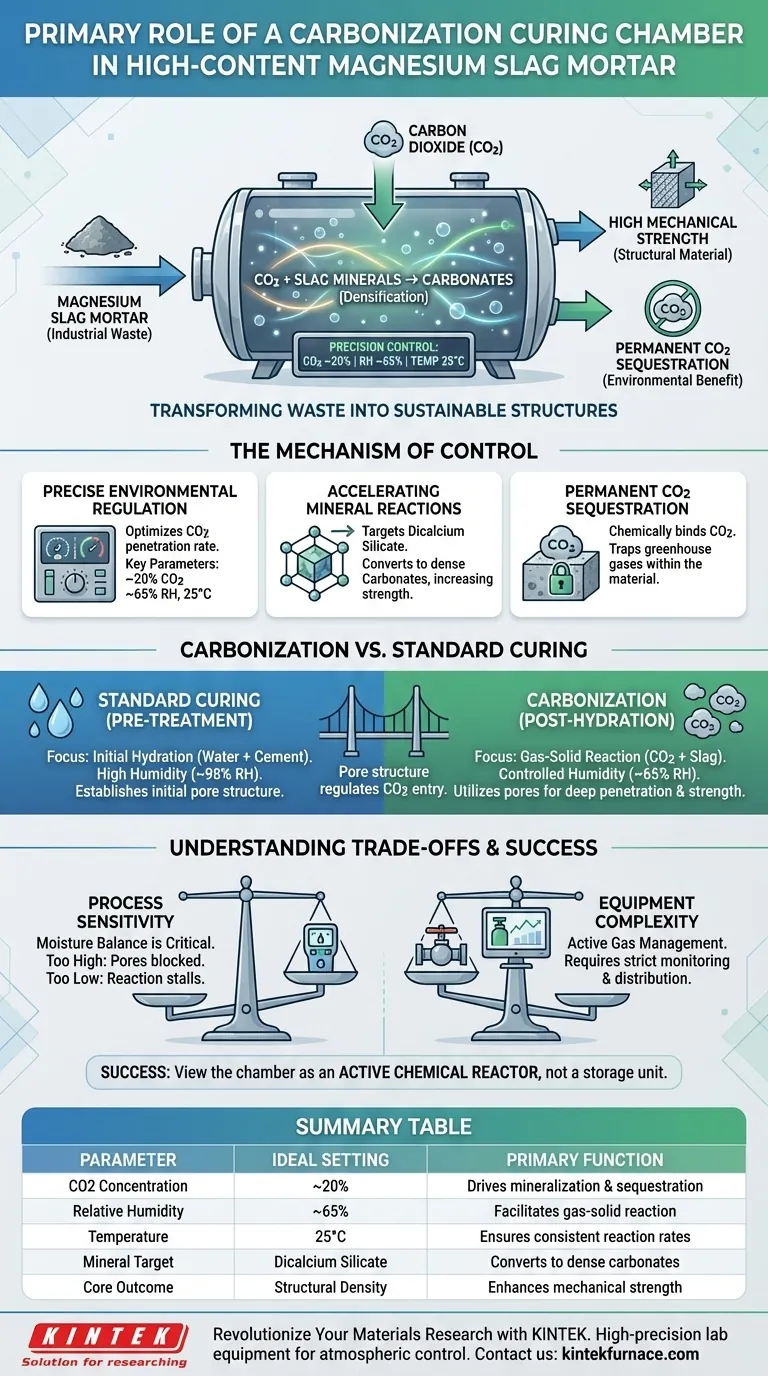 Quel est le rôle principal d'une chambre de durcissement par carbonatation ? Augmenter la résistance du mortier de laitier de magnésium Guide Visuel