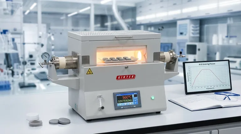 管式炉在铝硅合金烧结过程中起什么作用?优化您的自润滑材料