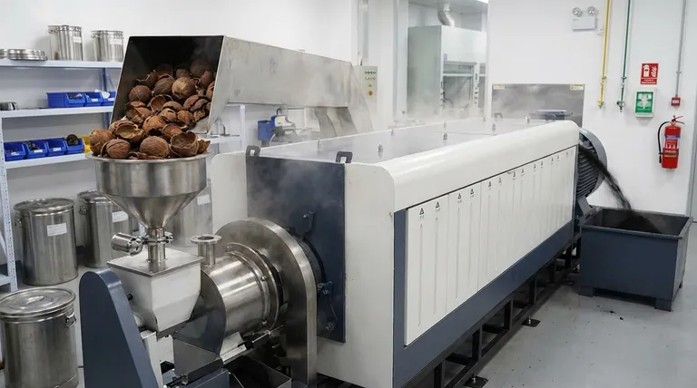 Qual papel um forno industrial desempenha no pré-tratamento da casca de palma de óleo para biochar? Garanta a Qualidade Máxima da Biomassa