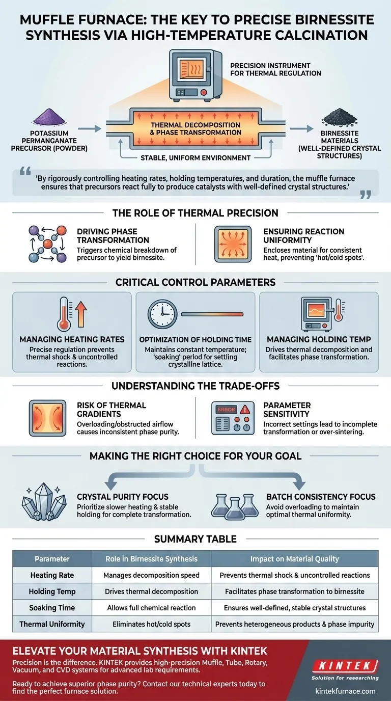 在制备水钠锰矿时，马弗炉的主要功能是什么？优化高温煅烧控制 图解指南