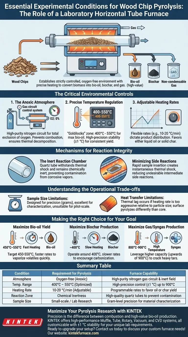 实验室卧式管式炉为木屑热解提供了哪些关键的实验条件？ 图解指南