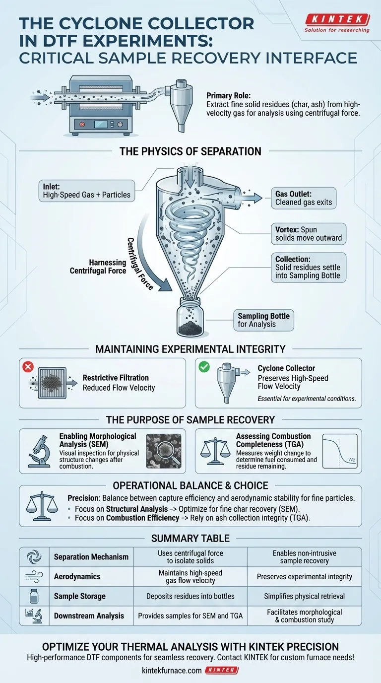 旋风收集器在DTF样品回收中的作用是什么？提高固体残留物分析的准确性 图解指南