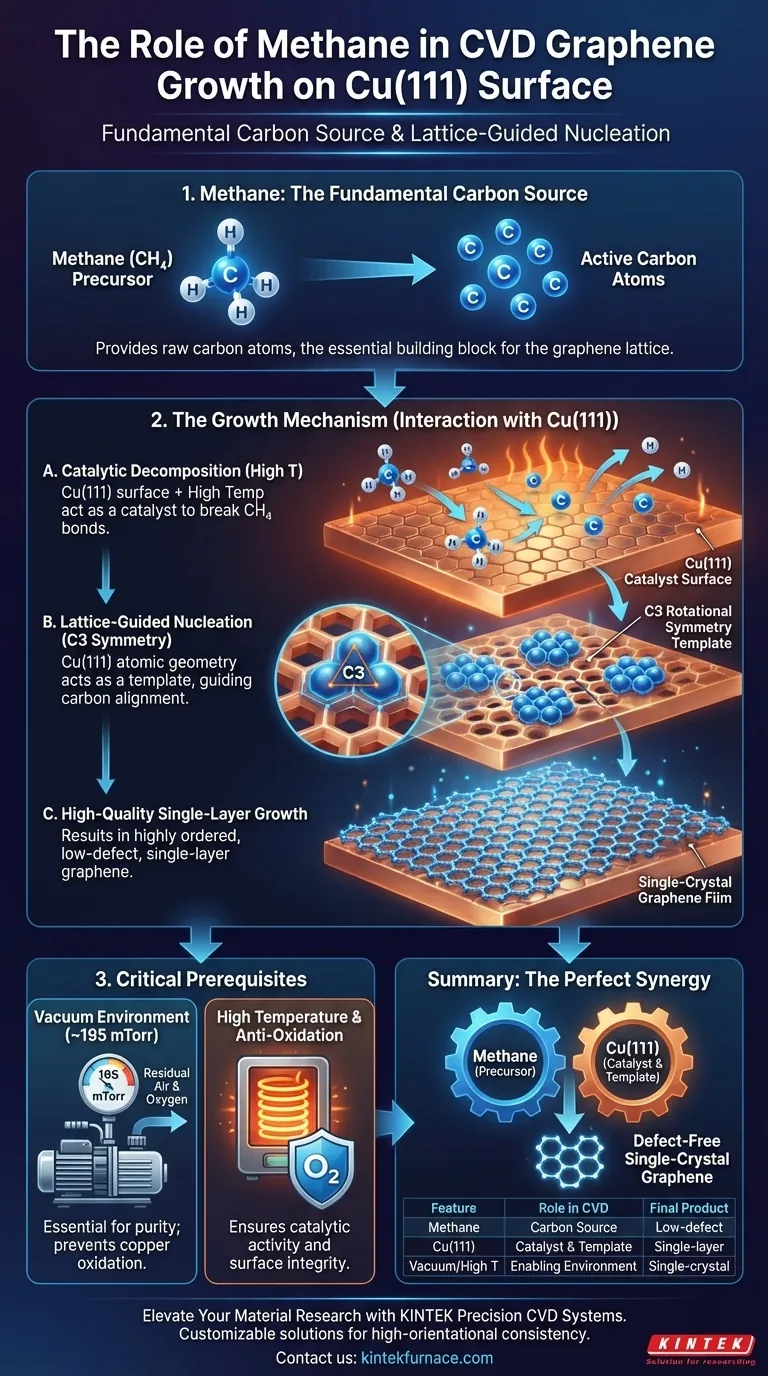 甲烷在CVD石墨烯生长中的作用是什么？掌握高质量石墨烯的关键碳源 图解指南