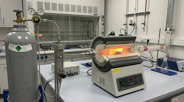 튜브 퍼니스에 고순도 아르곤 공급 시스템과 유량계가 통합된 이유는 무엇인가요? 열분해 품질 최적화