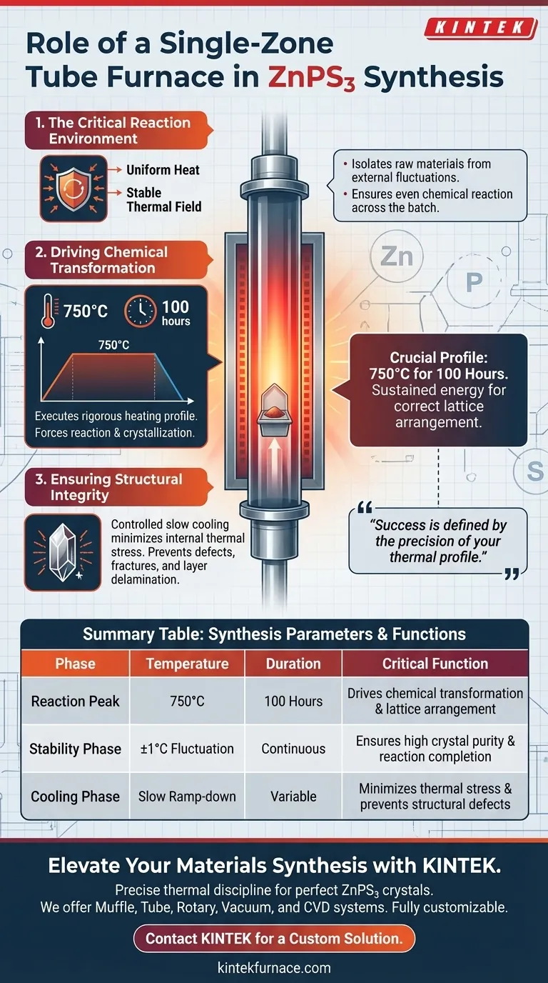 单区管式炉在合成 ZnPS3 中扮演什么角色？掌握层状材料的热处理曲线 图解指南