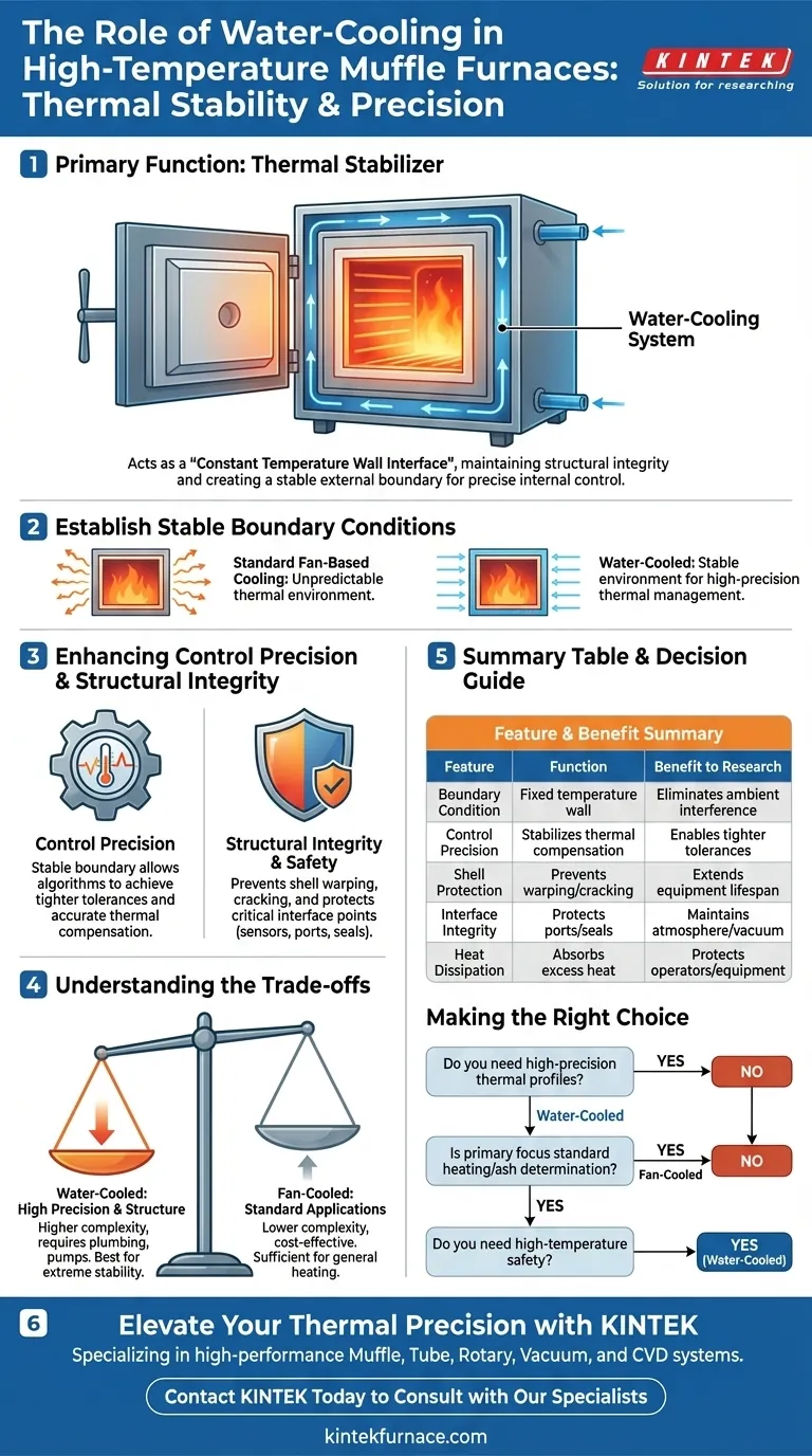 What function does a water-cooling system serve in muffle furnaces? Stability & Precision Secrets Revealed Visual Guide