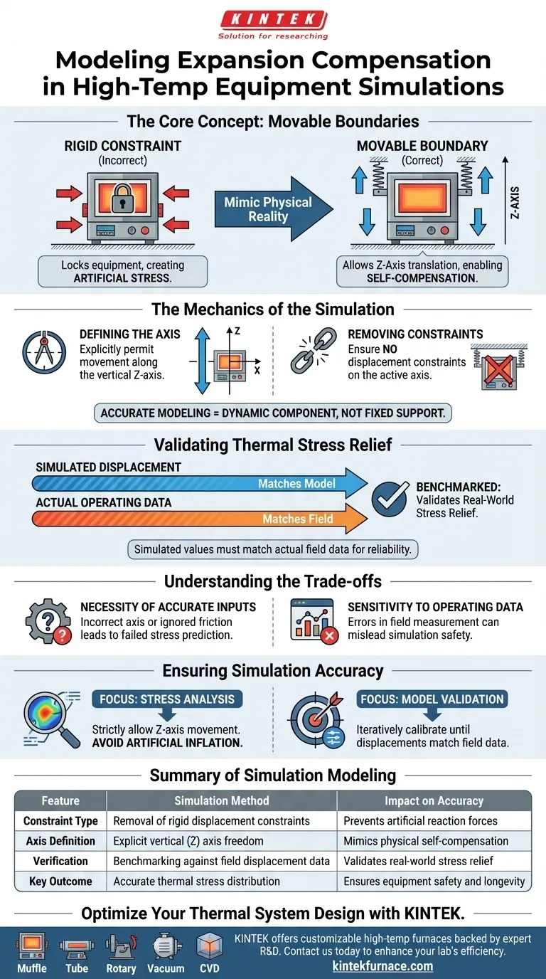 고온 시뮬레이션에서 확장 보상 장치는 어떻게 모델링되나요? 자체 보상 모델링으로 정확도 향상 시각적 가이드