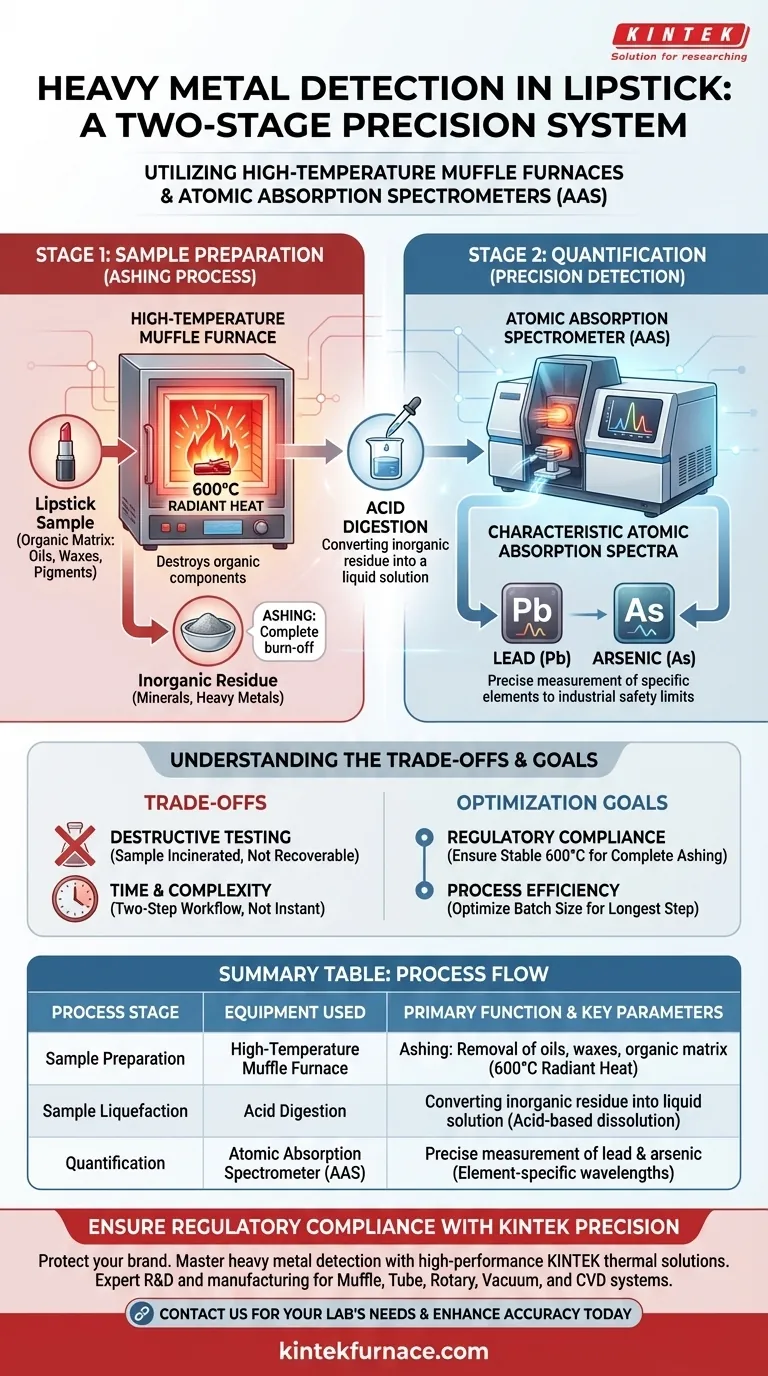 高温马弗炉和原子吸收光谱仪 (AAS) 如何用于口红重金属检测以保障消费者安全？ 图解指南