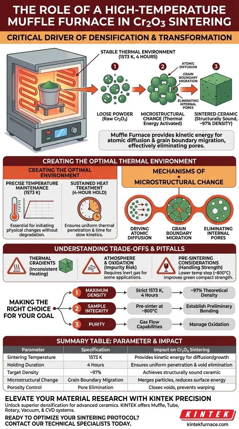 高温马弗炉在 Cr2O3 烧结中起什么作用？实现 97% 的理论密度 图解指南
