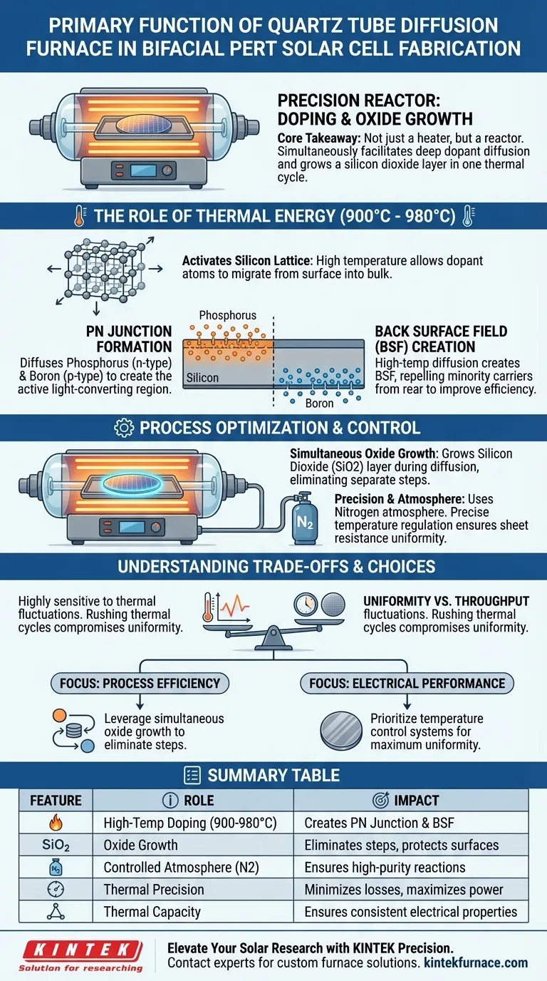 ¿Cuál es la función principal de un horno de difusión de tubo de cuarzo? Optimizar el rendimiento del dopaje de las células solares PERT Guía Visual