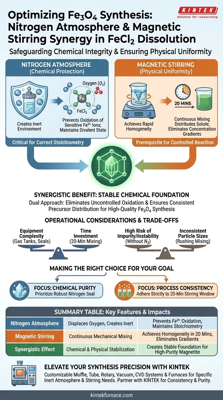 氮气气氛和磁力搅拌的结合在溶解阶段有什么好处？ | KINTEK 图解指南