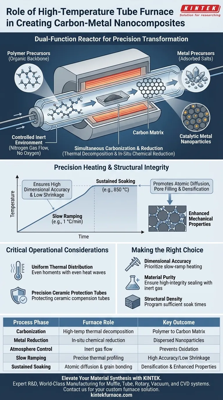 Qual o papel de um forno tubular de alta temperatura na conversão de precursores poliméricos? Guia de Síntese de Precisão Guia Visual