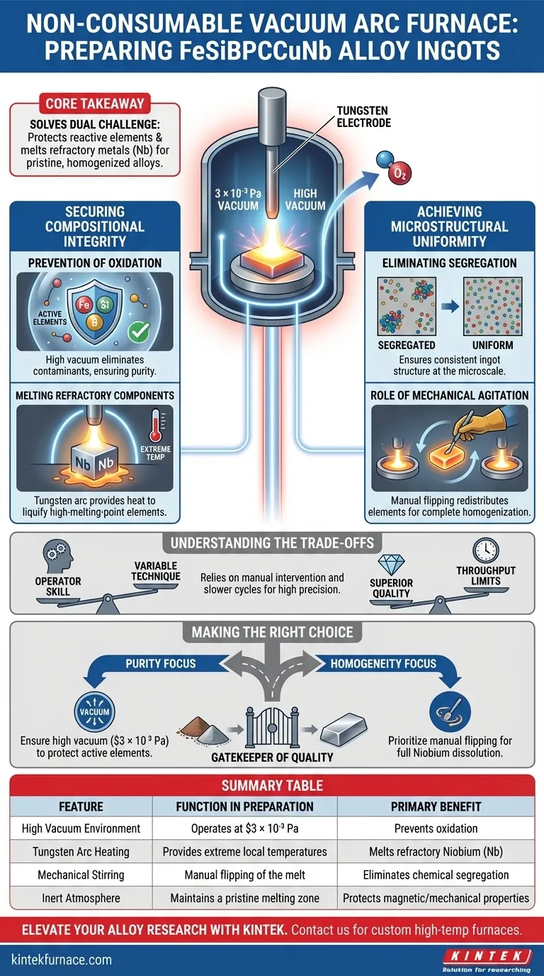 Какова функция неплавящейся вакуумной дуговой печи? Достижение чистоты при синтезе сплава FeSiBPCCuNb Визуальное руководство