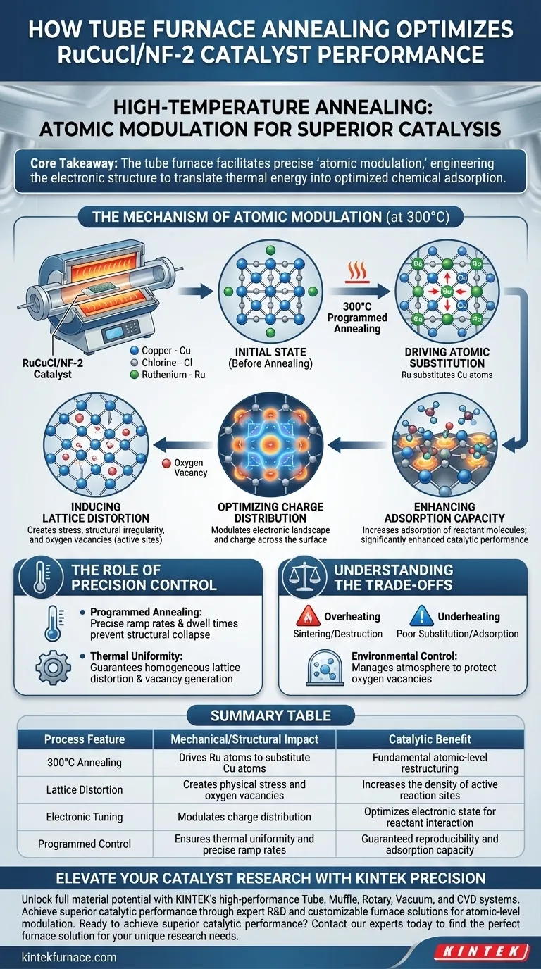 管式炉中的高温退火如何影响 RuCuCl/NF-2 催化剂的性能？ 图解指南
