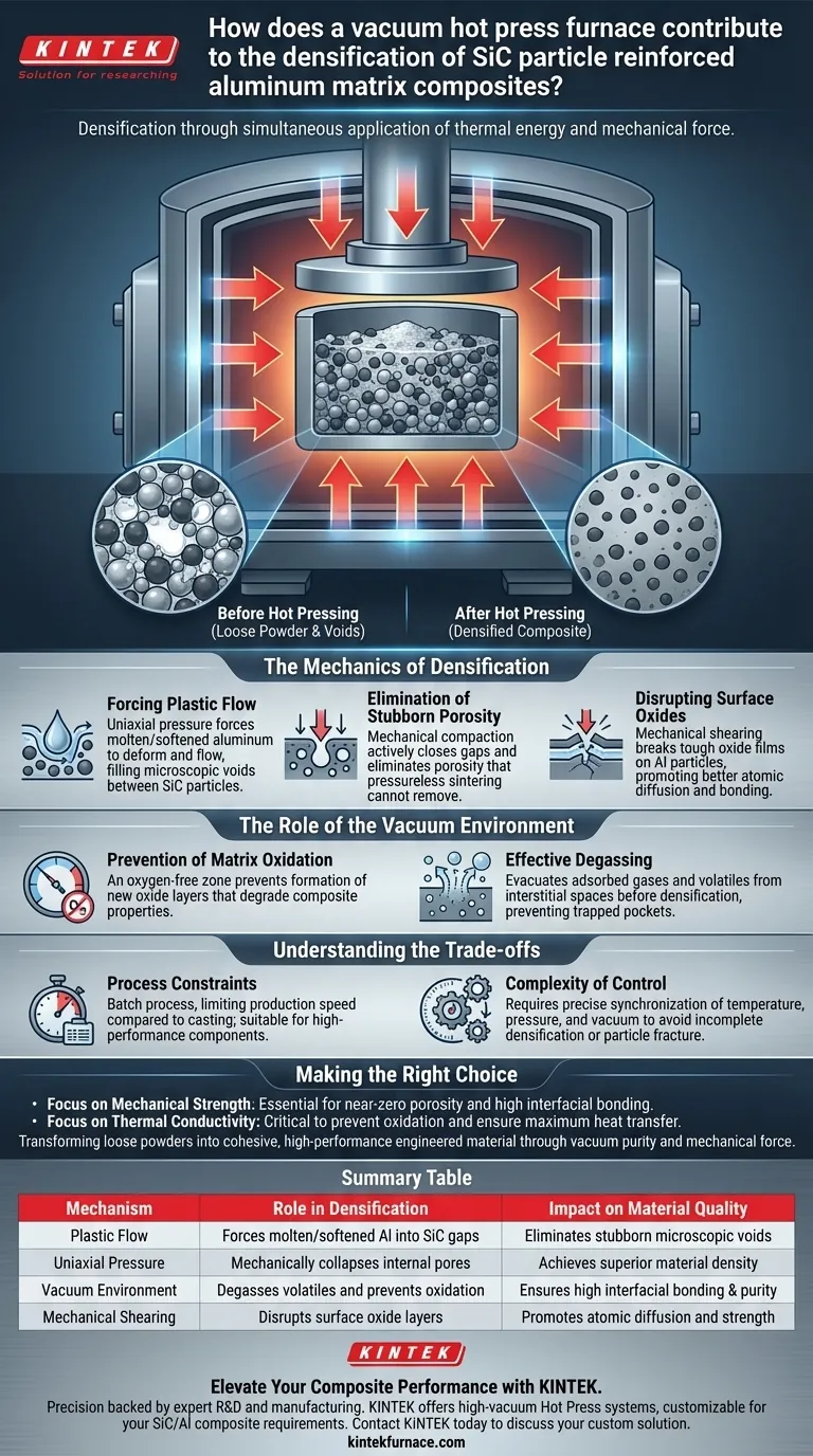 真空热压炉如何促进 SiC/Al 复合材料的致密化？实现近零孔隙率 图解指南