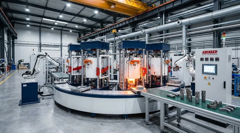 ¿Cómo afecta el equipo de sinterización de prensado en caliente al vacío continuo multiestación a la eficiencia de producción de productos de diamante? Aumente los rendimientos con la sinterización en línea de producción.