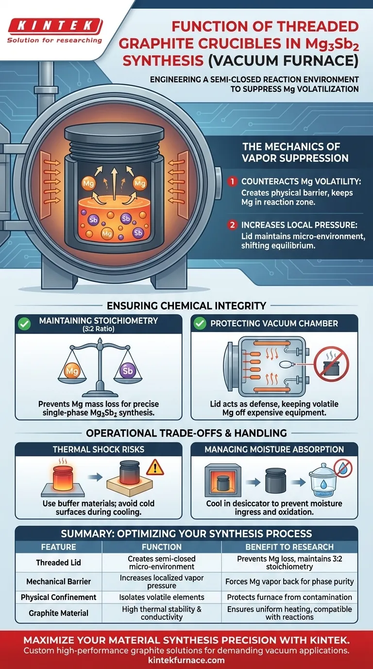 Какова функция графитового тигля с резьбовой крышкой? Ключ к успешному синтезу Mg3Sb2 Визуальное руководство
