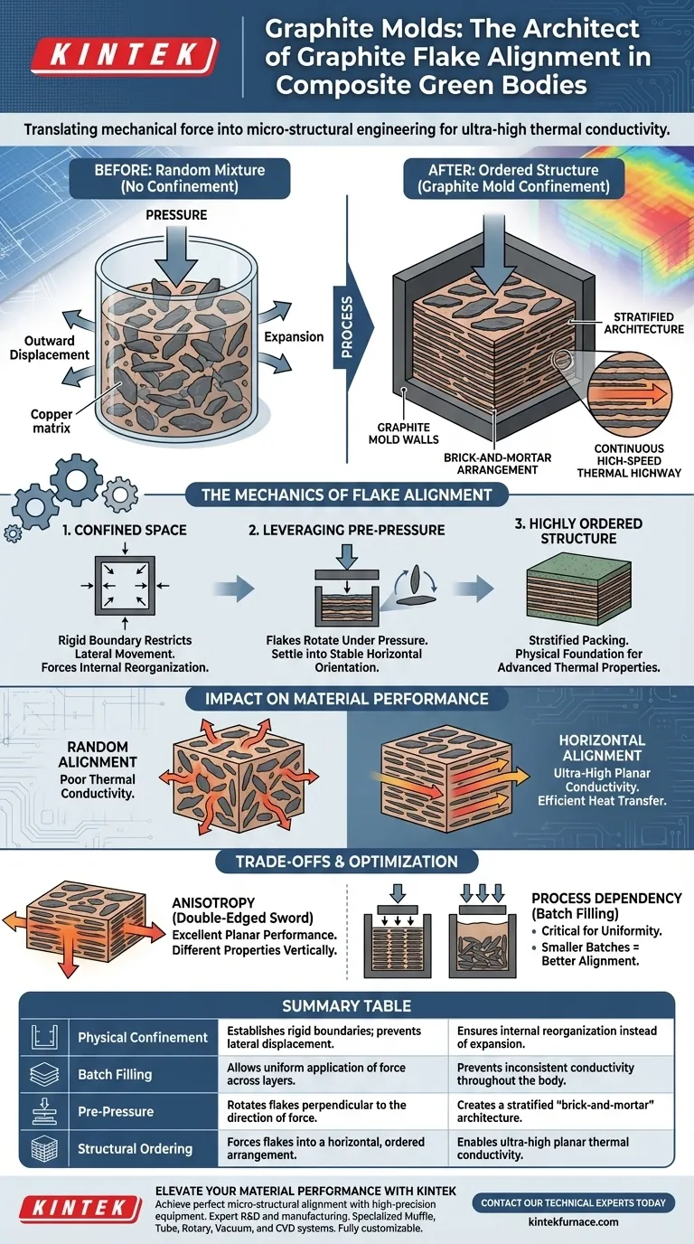 Welche Rolle spielen Graphitformen bei der Ausrichtung von Graphitflocken? Konstruierte Präzision für hohe Wärmeleitfähigkeit Visuelle Anleitung