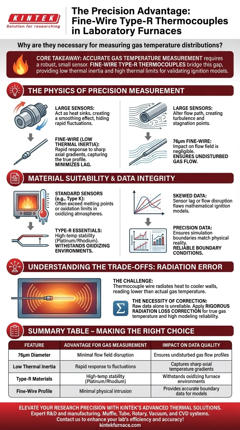 ¿Por qué son necesarios los termopares finos de alambre Tipo R para medir las distribuciones de temperatura del gas? Perspectivas del Laboratorio de Precisión Guía Visual