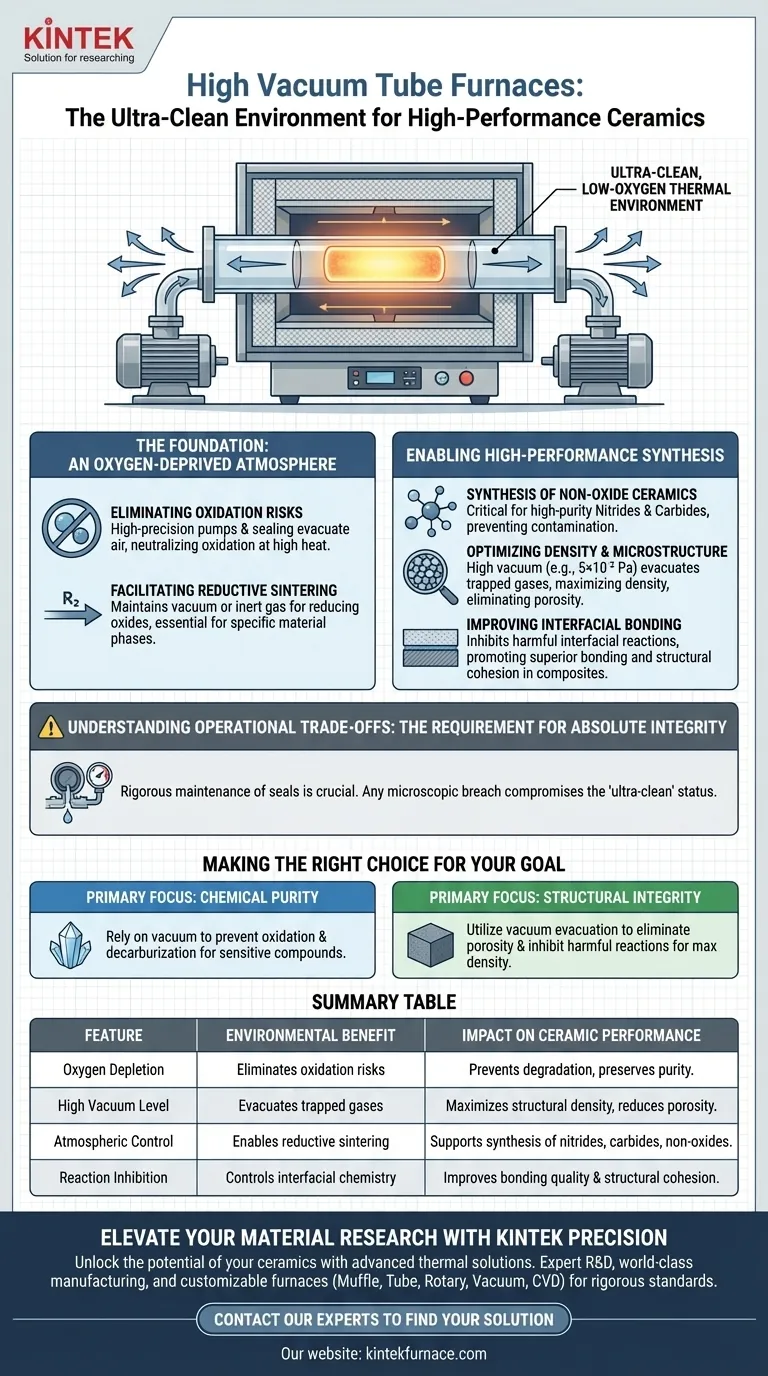 高真空管式炉为高性能陶瓷制备提供了何种实验环境？ 图解指南