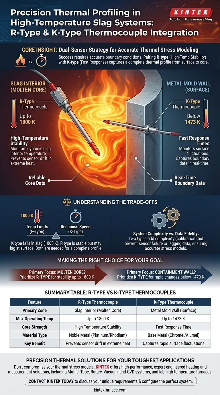 ¿Por qué utilizar termopares tipo R y tipo K para la medición de escoria? Optimización del perfilado y modelado térmico a alta temperatura Guía Visual