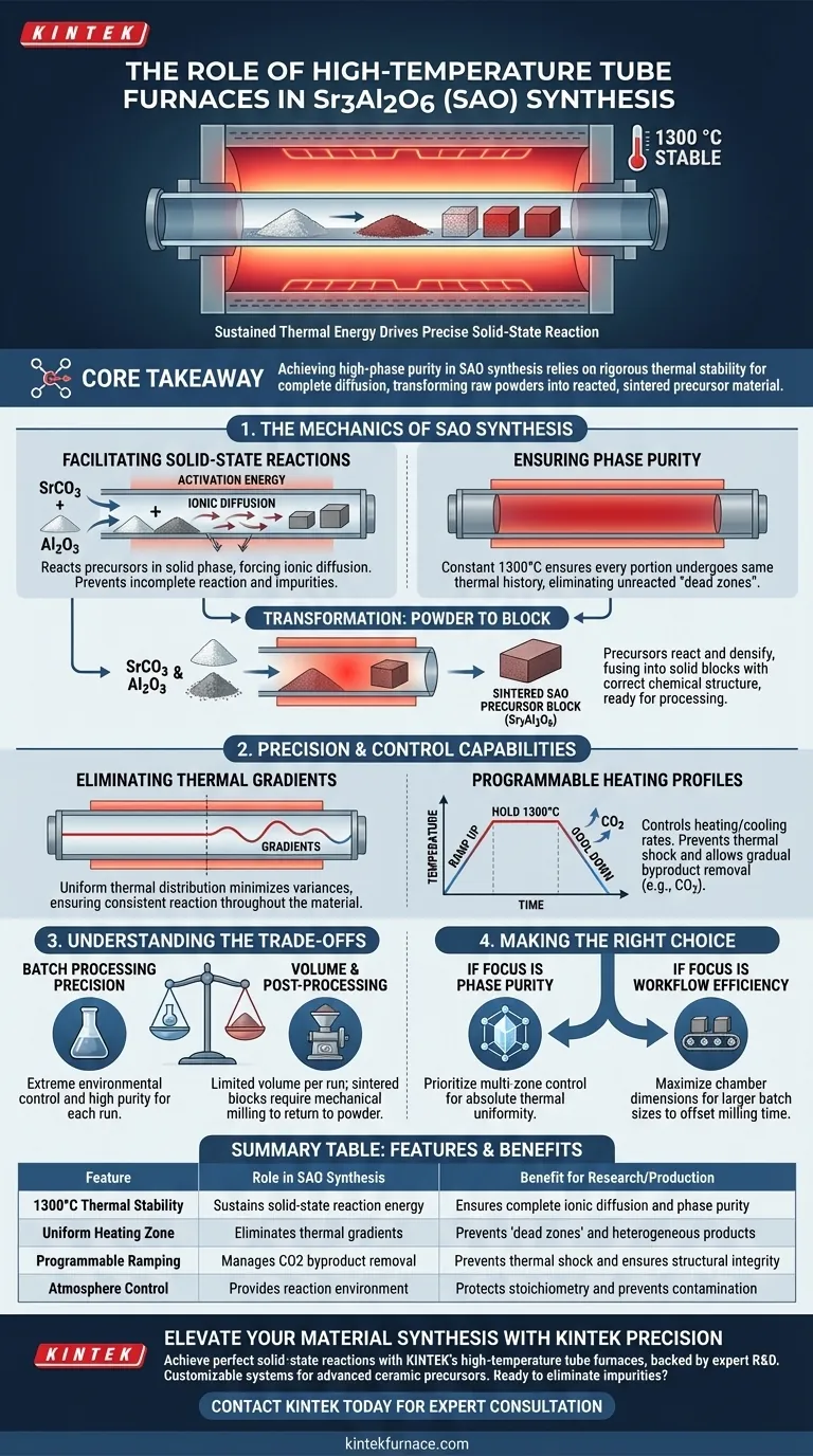 高温管式炉在Sr3Al2O6的合成中扮演什么角色？实现1300°C的相纯度 图解指南