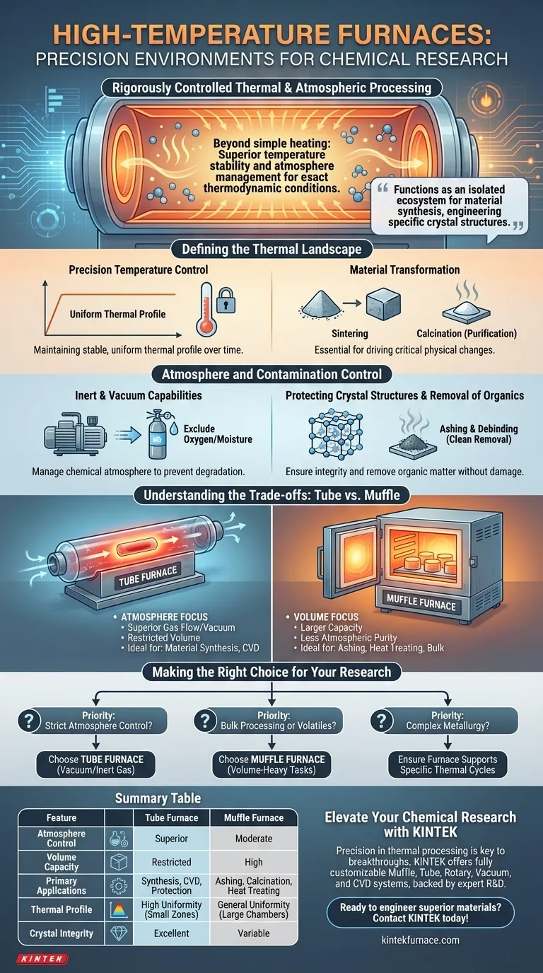 ¿Qué tipo de entorno de procesamiento proporcionan los hornos tubulares y de mufla de alta temperatura? Domina la precisión térmica Guía Visual