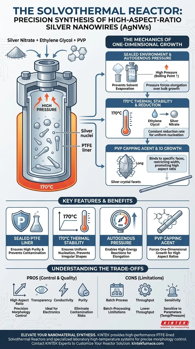 Come contribuisce un reattore solvotermico alla sintesi di nanofili d'argento? Crescita di Precisione per AgNW ad Alto Rapporto d'Aspetto Guida Visiva