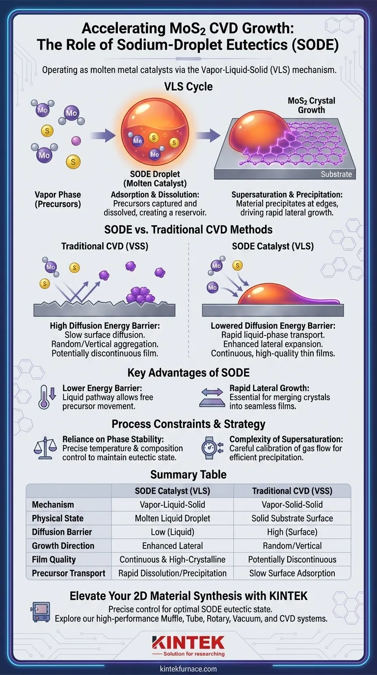 钠液滴共晶（SODE）如何作为 MoS2 CVD 生长的催化剂？实现高质量薄膜合成 图解指南