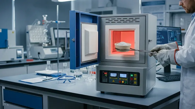 Qual é a importância de usar um forno mufla de alta temperatura de laboratório para catalisadores de fosfato metálico?