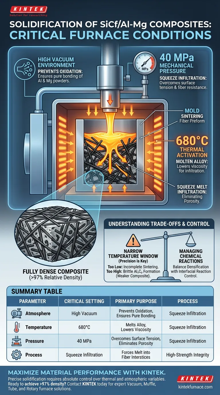 真空烧结炉为SiCf/Al-Mg提供哪些关键条件？优化您的复合材料固化 图解指南