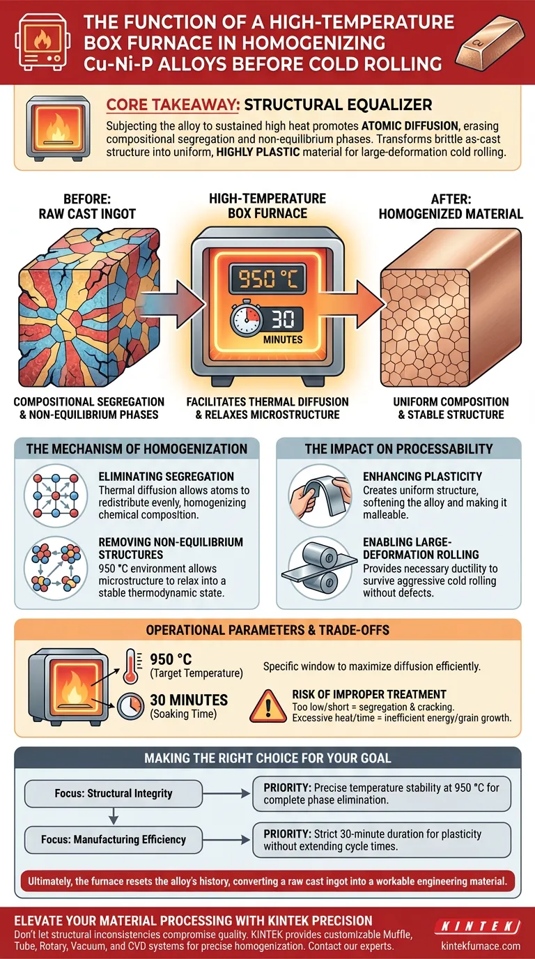 铜镍磷合金退火的高温箱式炉的作用是什么？优化您的冷轧效果 图解指南