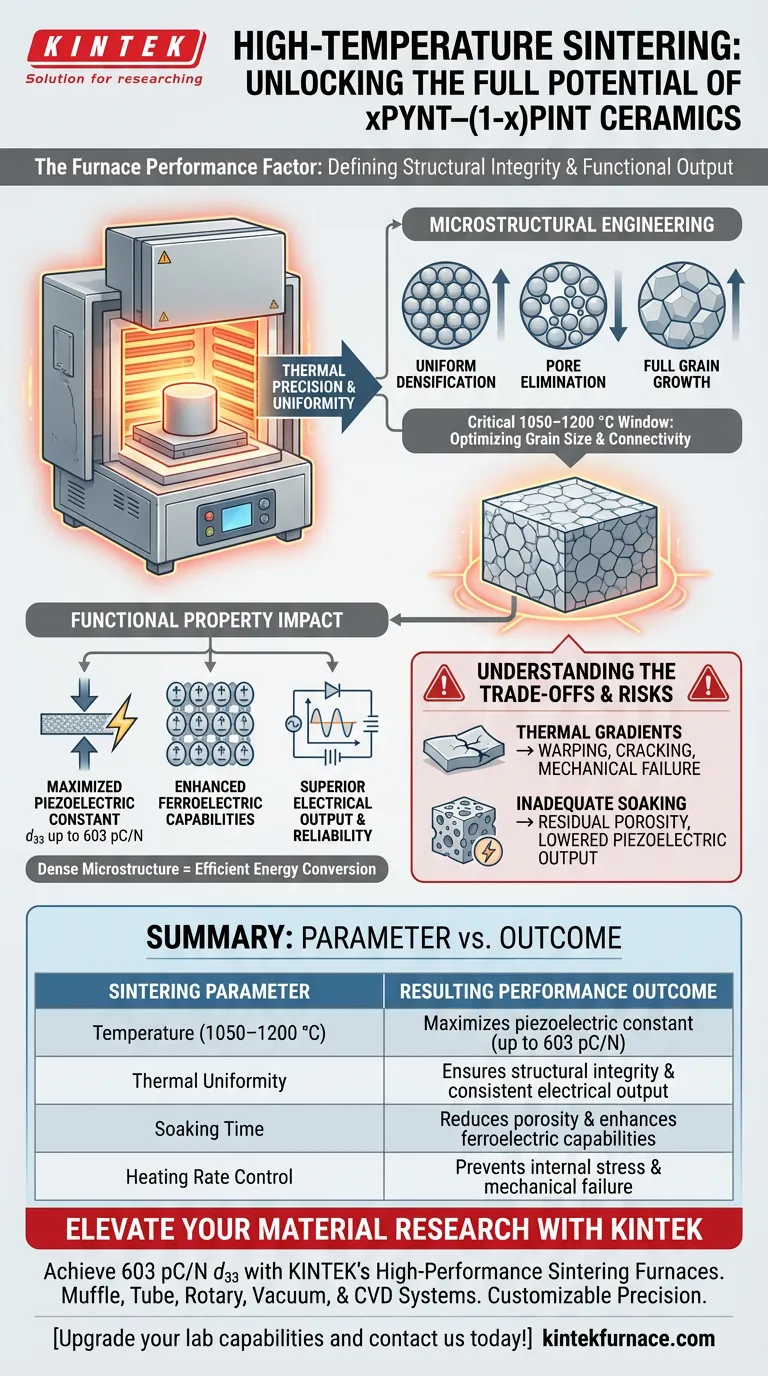 Wie beeinflusst die Leistung eines Hochtemperatur-Sinterofens die xPYNT–PINT-Keramik? Schlüssel zu Spitzenleistungen Visuelle Anleitung