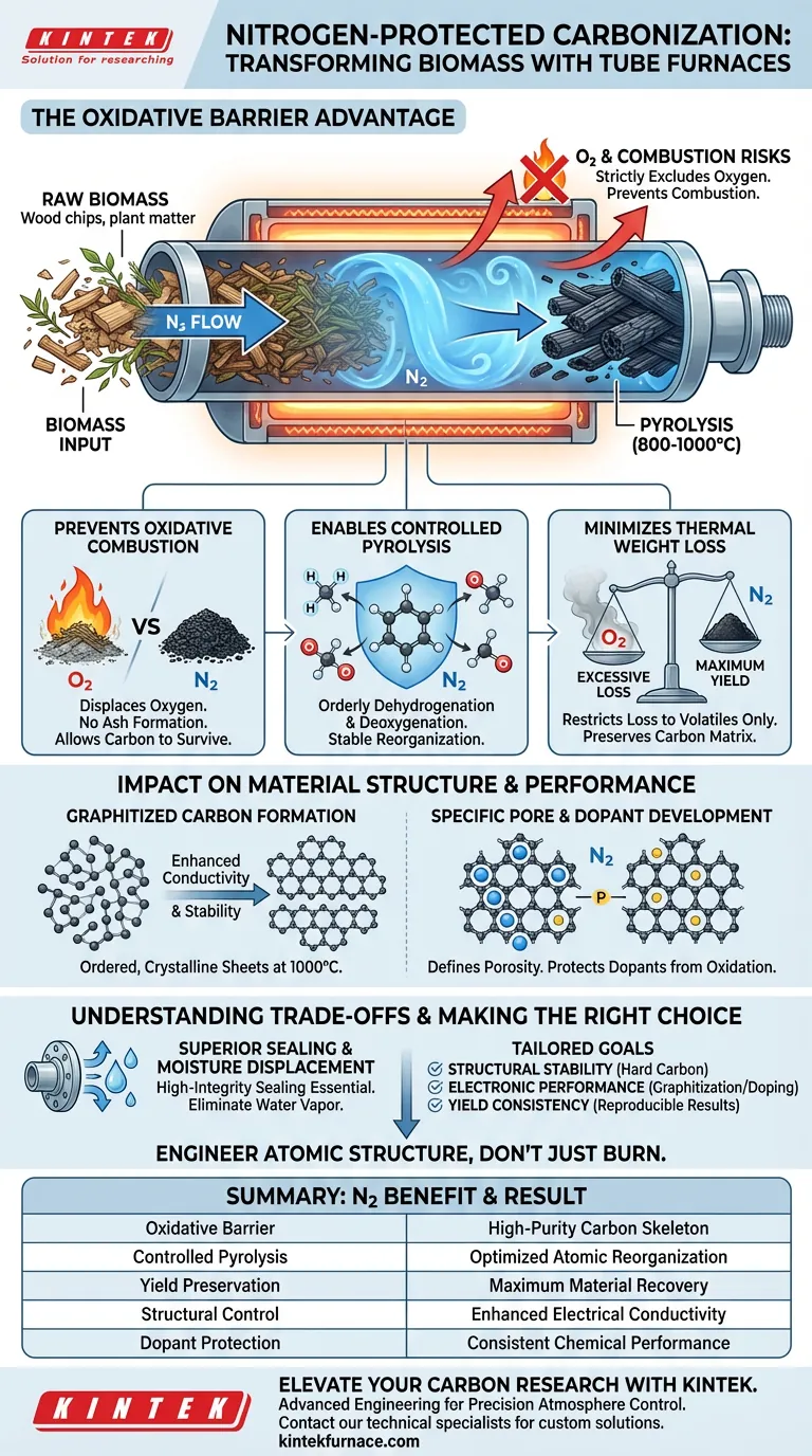 氮气保护环境如何使生物质碳化受益？解锁高产率热解的秘密 图解指南