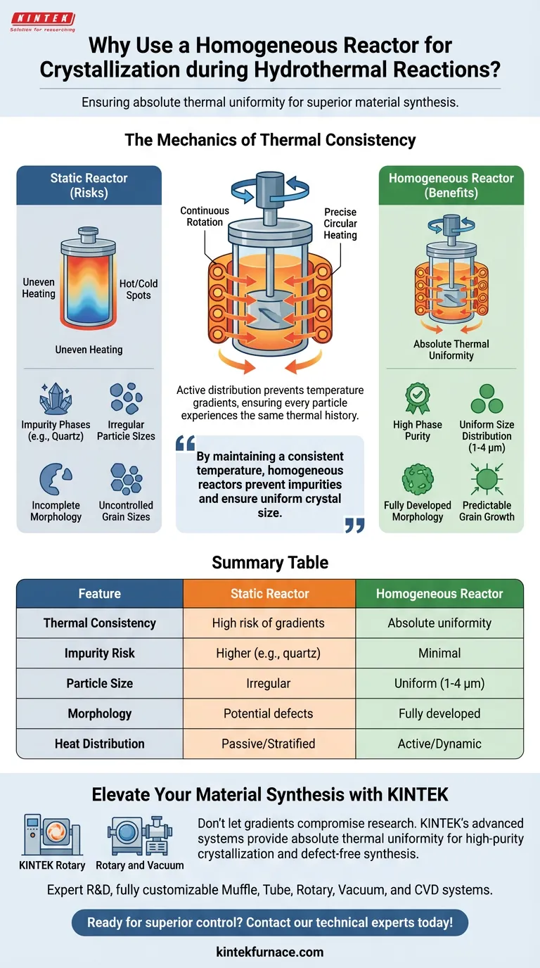 ¿Por qué se utiliza un reactor homogéneo para la cristalización? Lograr una uniformidad térmica del 100% para cristales puros Guía Visual