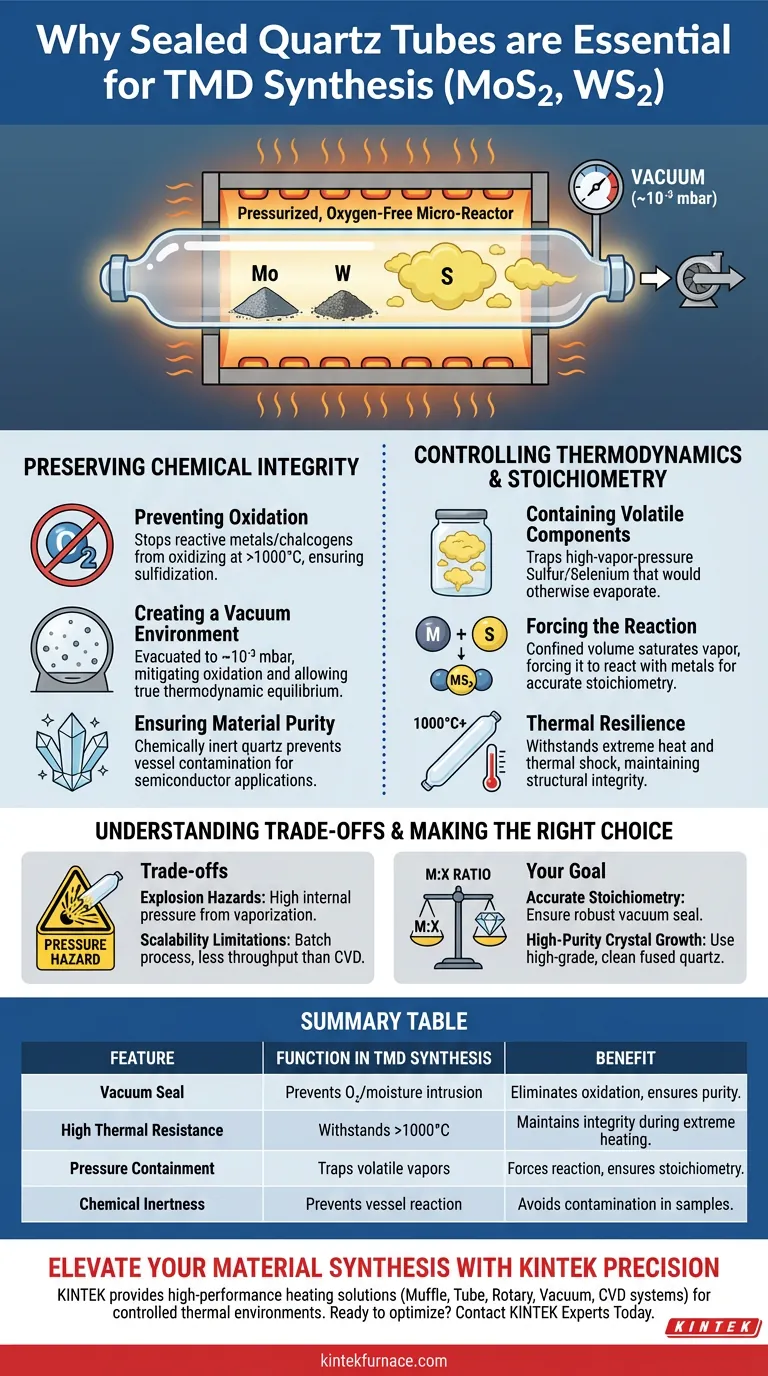 为什么TMD合成需要密封石英管？确保纯MoS2和WS2生长 图解指南