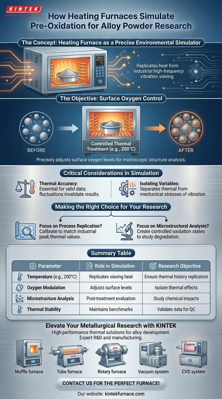 Como um forno de aquecimento contribui para a pré-oxidação simulada de pós de liga? Otimize sua pesquisa de materiais Guia Visual