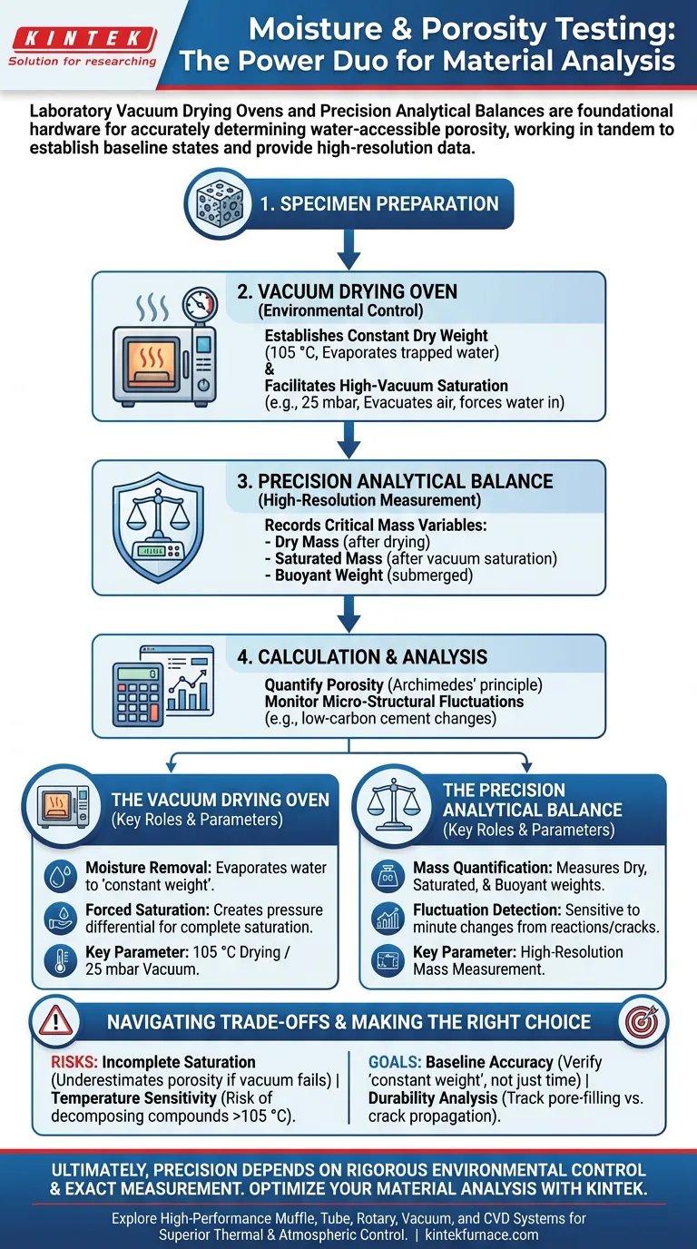 실험실 진공 건조 오븐과 정밀 분석 저울은 수분 모니터링에서 어떤 역할을 합니까? 시각적 가이드
