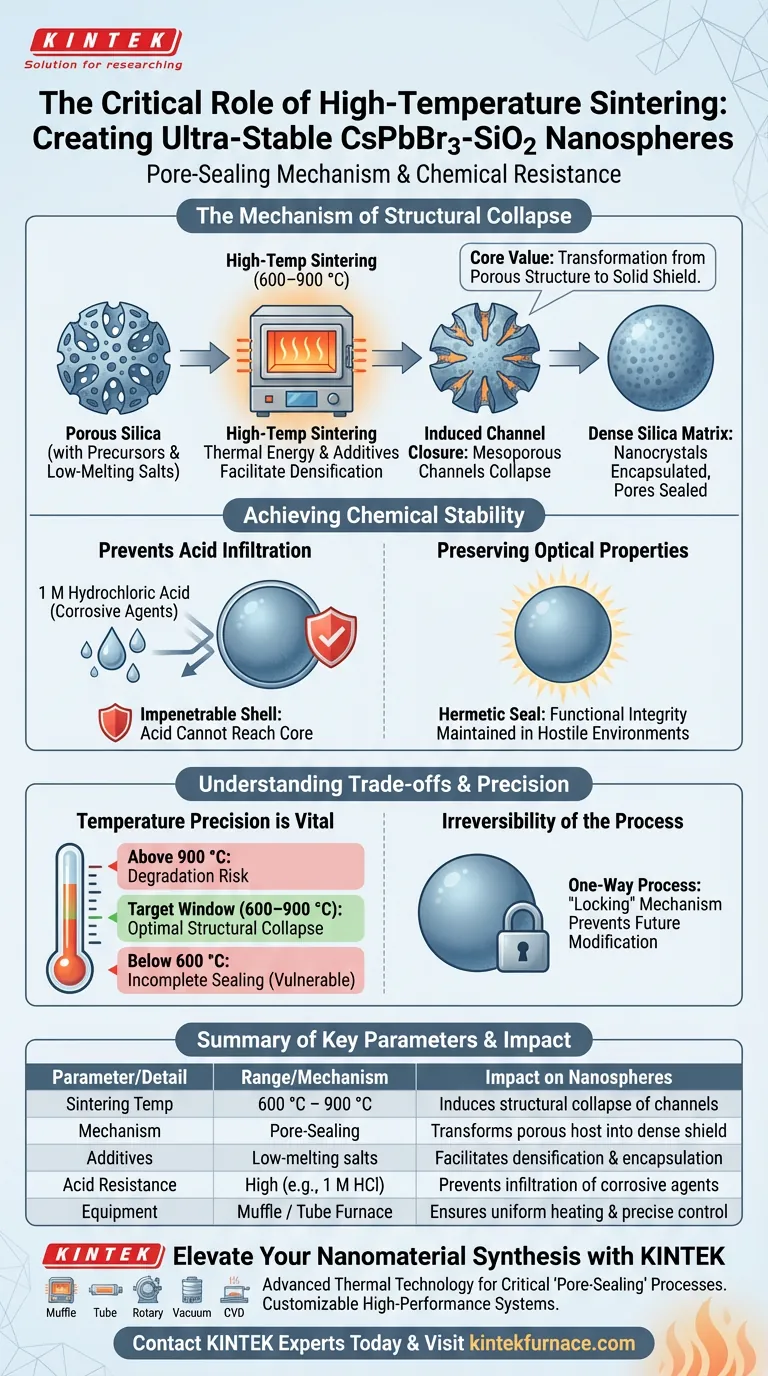 Qual é o papel da sinterização na preparação de CsPbBr3-SiO2? Desbloqueie a Ultra-Estabilidade com Selagem Térmica Precisa Guia Visual