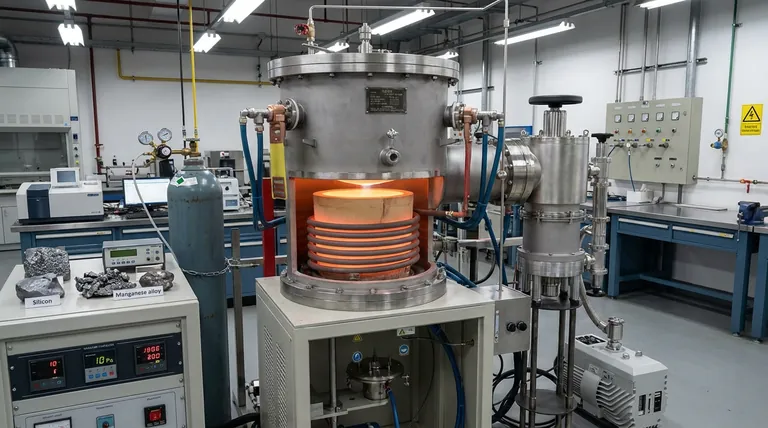 シリコン・マンガン脱酸シミュレーションにおいて、真空誘導炉はどのように機能し、高純度の結果を達成するのですか?