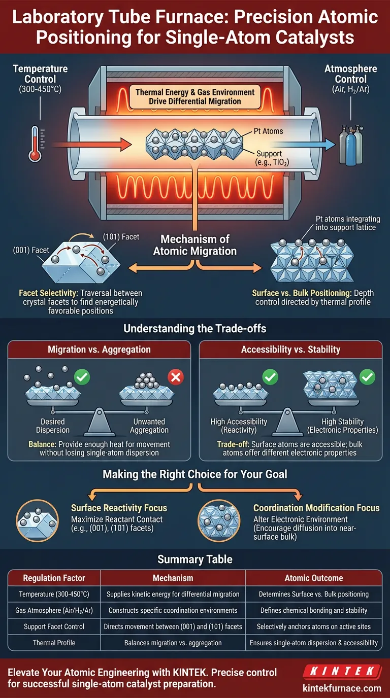 ¿Cómo regula un horno tubular de laboratorio la posición de los átomos de platino (Pt)? Dominando la ingeniería a escala atómica Guía Visual